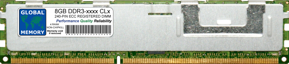 8GB DDR3 1066/1333MHz 240-PIN ECC REGISTERED DIMM (RDIMM) MEMORY RAM FOR SERVERS/WORKSTATIONS/MOTHERBOARDS (4 RANK NON-CHIPKILL)
